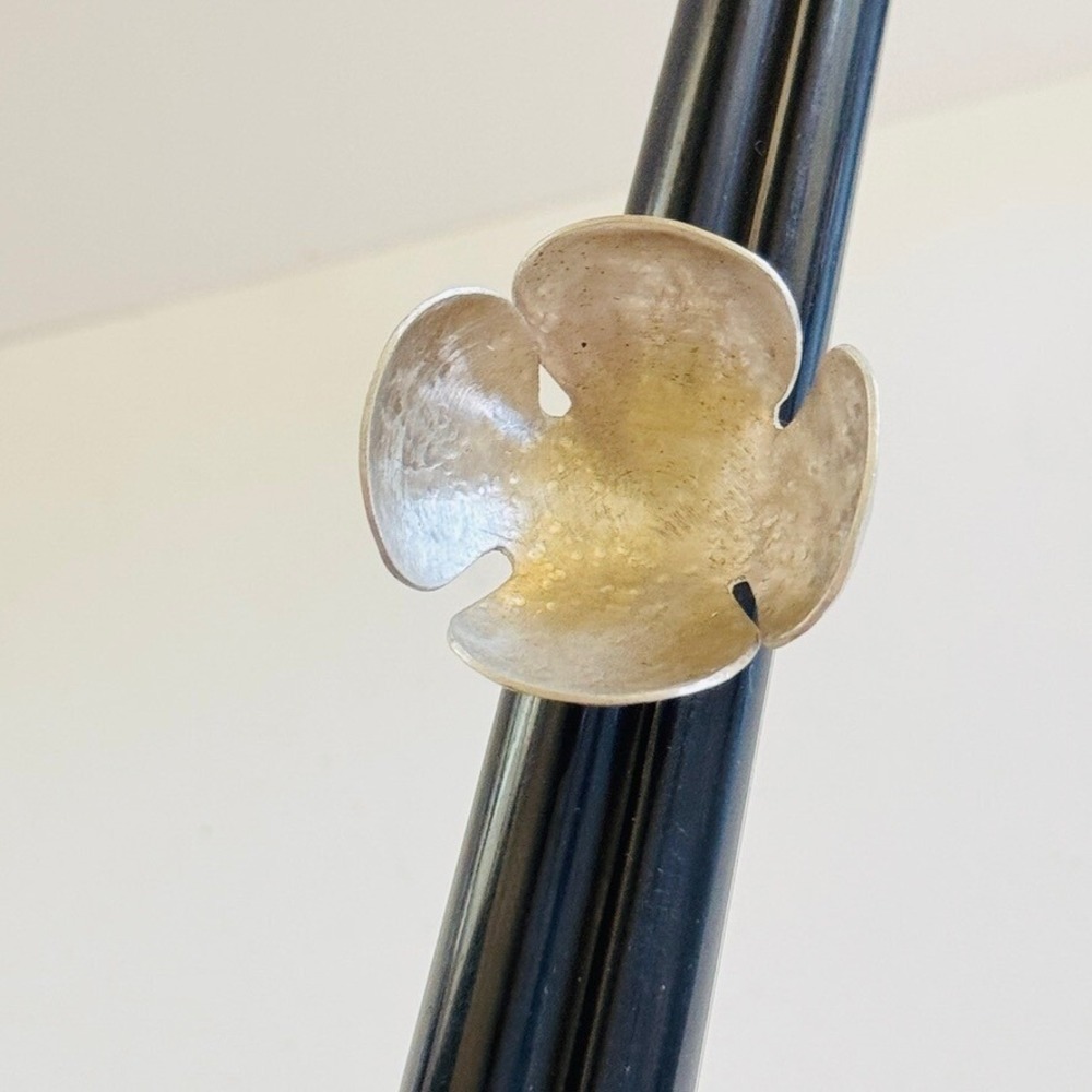 Brutalist Cocktail Ring Statement Sculptural Flow… - image 6